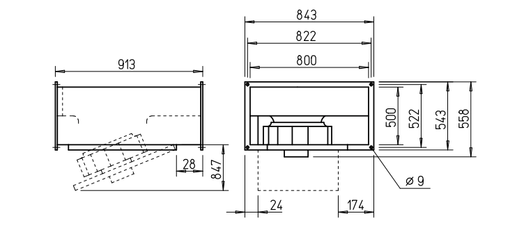 Helios Kanalventilator KRD 560/4/80/50