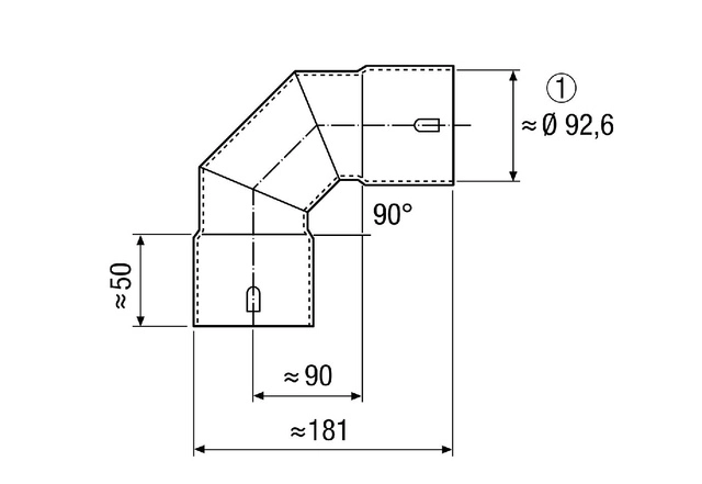 Maico 90° Blechbogen MF-B90