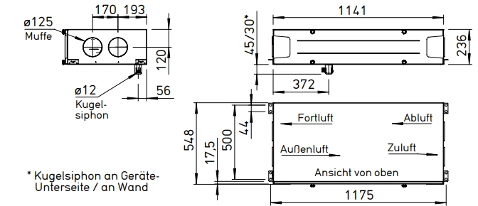 Helios Deckengerät KWL 220 D L