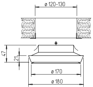 Helios TVZ 125, KTVZ 125, Zuluft-Tellerventil, DN 125 mm HE/TVZ/125/KTVZ/125