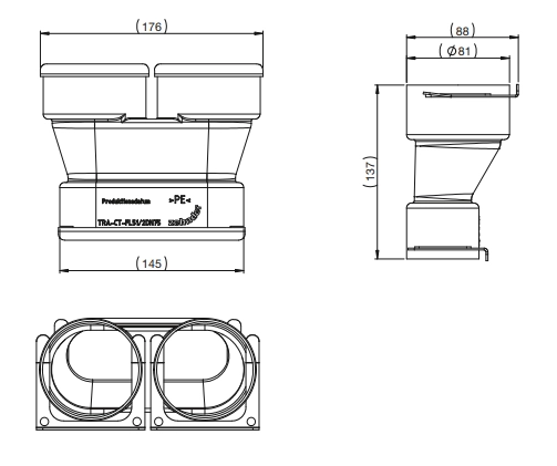 Zehnder Übergang ComfoFit 2x DN75 auf flat 51