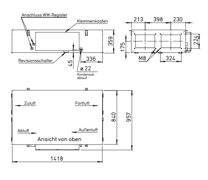 Helios zentrales Lüftungsgerät KWL EC 700 D pro