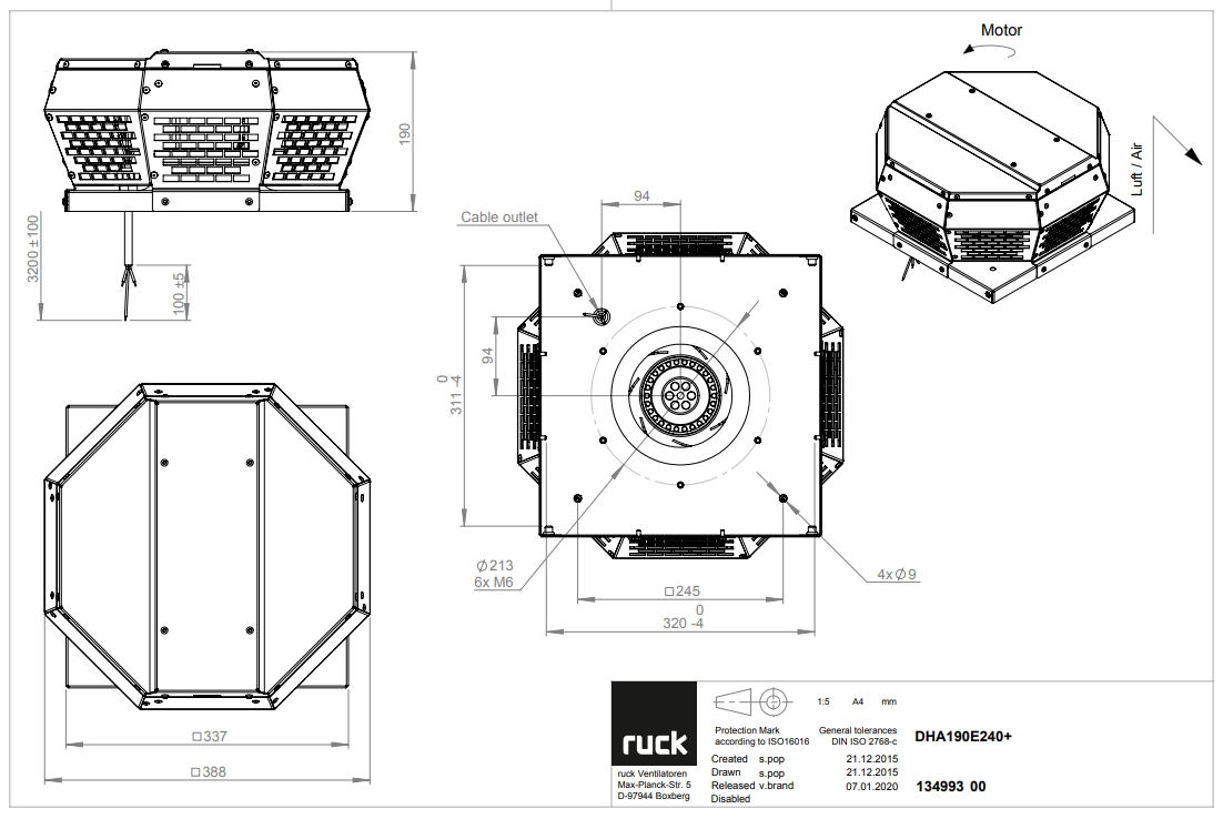 Ruck Dach-Radialventilator DHA 190 E2 40