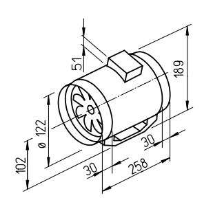 Helios Multivent-Rohrventilator MV EC 125