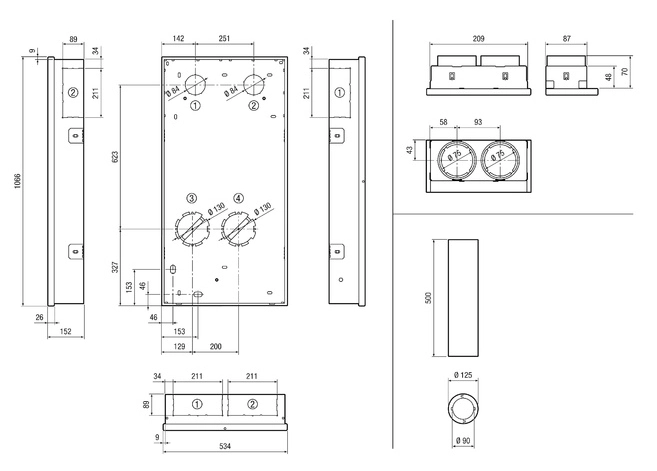 Maico Rohbaumontage-Set WS 75 RSUP