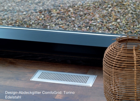 Zehnder Design-Gitter CLF, Torino, Edelstahl, 350 x 130 mm