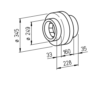 Helios Radial-Rohrventilator RR 250 C, 230V einstufig (Metallgehäuse) HE/RR/250/C