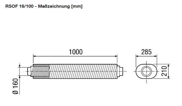 Maico Flacher Ovalrohrschalldämpfer RSOF 16/100