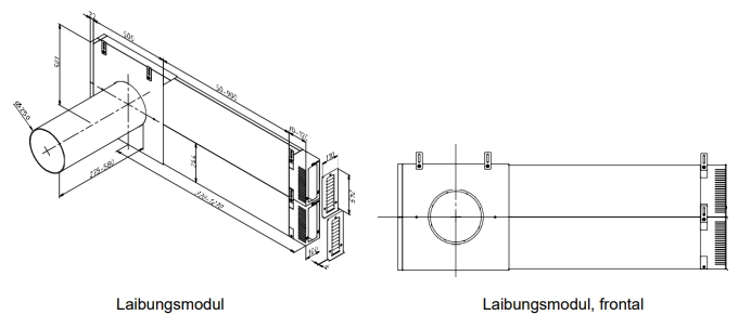 Zehnder Laibungsmodul für ComfoAir 70, Länge 580 mm