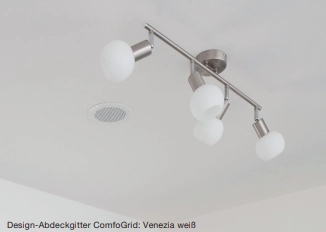 Zehnder Design-Gitter CLRF / TVA Venezia, weiß, Durchmesser 160 mm, inklusive Filter