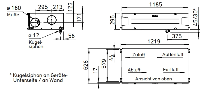 Helios Deckengerät KWL 340 D R