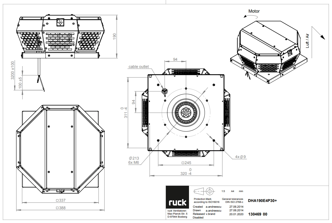 Ruck Dach-Radialventilator DHA 190 E4P 30