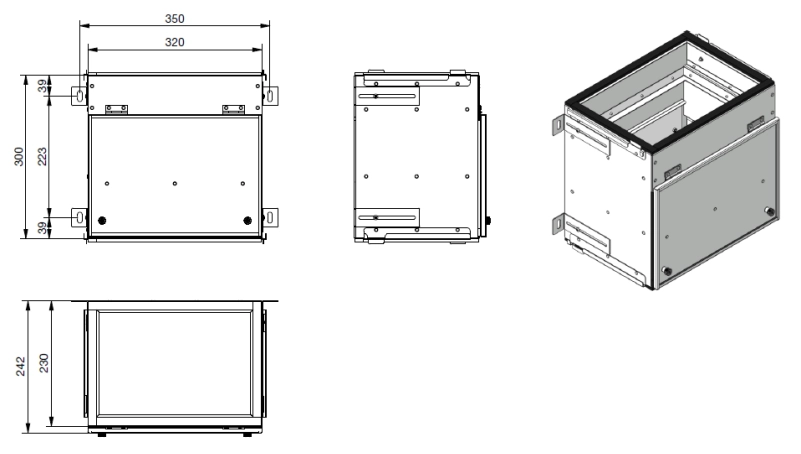 Zehnder Filtergehäuse CW-F 320 inklusive Klemmleisten und Befestigungsmaterial