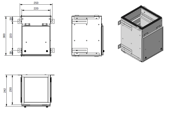 Zehnder Filtergehäuse CW-F 220 inklusive Klemmleisten und Befestigungsmaterial