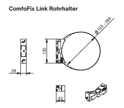 Zehnder Rohrhalter ComfoFix Link für ComfoPipe Compact und Plus, 4 Stück