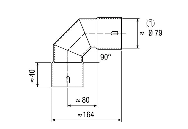 Maico Blechbogen 90° MF-B75