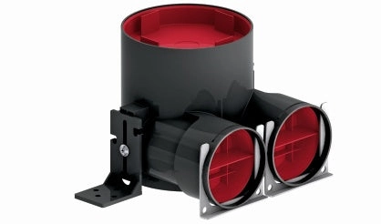 Zehnder Luftdurchlassgehäuse TVA-P 75, DN 125 / 2 x 75 mit Montagewinkel, Höhe 150 mm