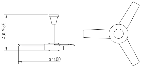 Helios Deckenventilator DVW 140