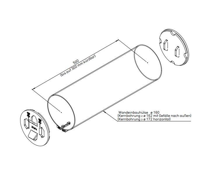 Helios KWL 45-160 Wandeinbauhülse WH