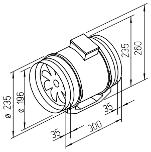 Helios MV 200, Multivent-Rohrventilator 1-PH HE/MV/200