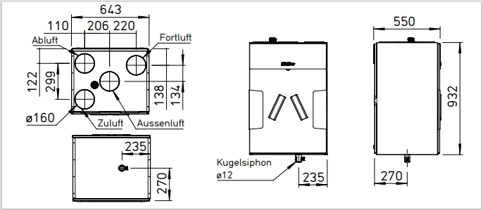 Helios Lüftungsgerät KWL 360 W