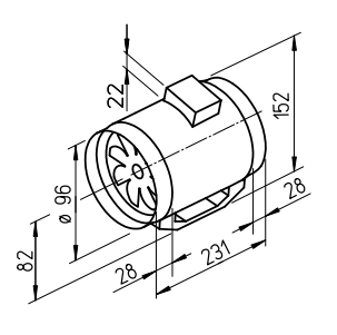 Helios MV 100 A, Multivent-Rohrventilator 1-PH HE/MV/100/A