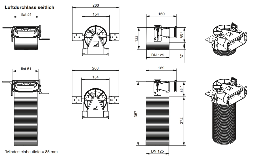 Zehnder ComfoCase CLRF Luftdurchlassgehäuse