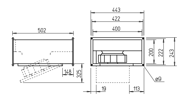 Helios Kanalventilator KRW 225/2/40/20