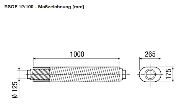 Maico Flacher Ovalrohrschalldämpfer RSOF 12/100
