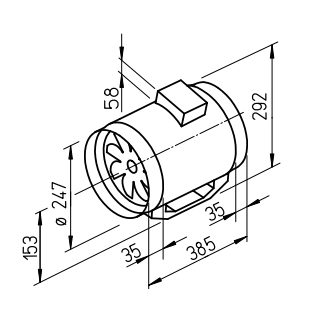Helios Multivent-Rohrventilator MV EC 250