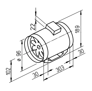 Helios MV 100 B, Multivent-Rohrventilator 1-PH HE/MV/100/B