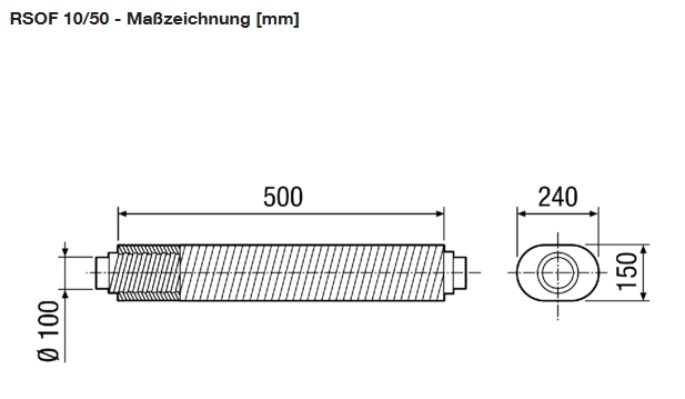 Maico Flacher Ovalrohrschalldämpfer RSOF 10/50