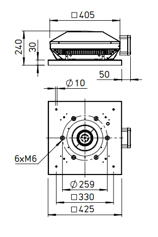 Helios Horizontal-Dachventilator RDW EC 200