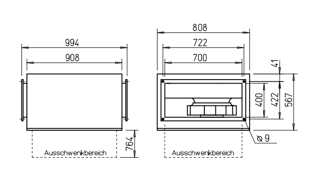Helios Kanalventilator SILENT, SKRD 500/6/70/40