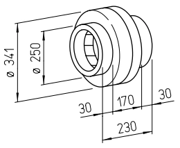 Helios Radial-Rohrventilator RRK 250, 230V einstufig (Kunststoffgehäuse) HE/RRK/250