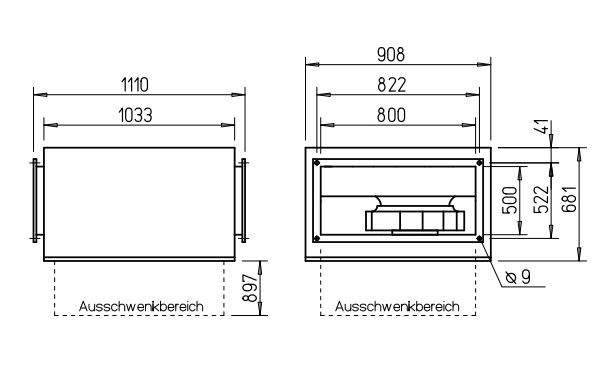Helios Kanalventilator SILENT, SKRD 560/6/80/50