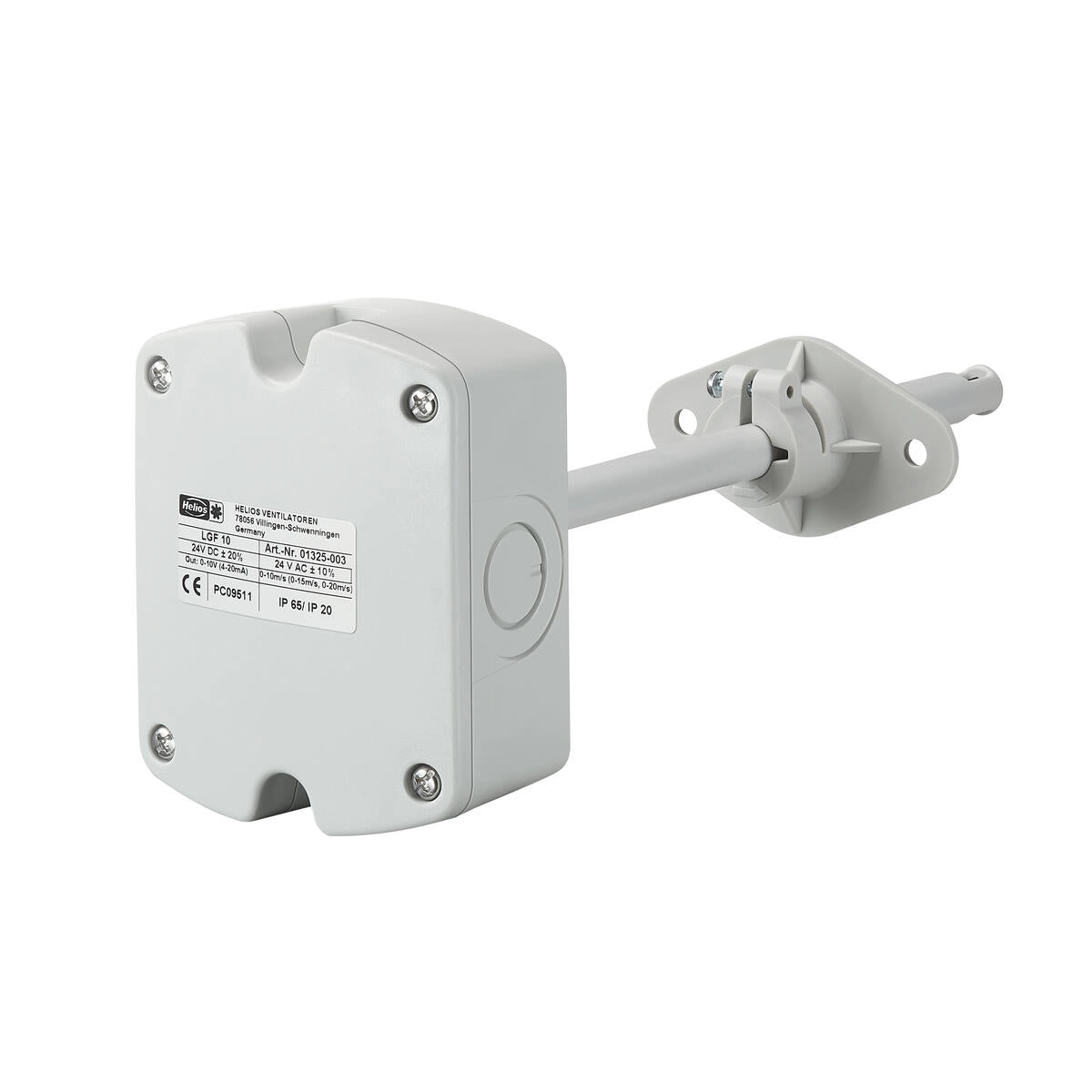 Helios LGF 10, Luftgeschwindigkeits-Fühler zu Regelgerät Typ EUR 6 HE/LGF/10