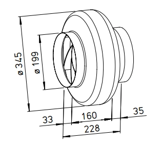 Helios Radial-Rohrventilator RR EC 200 B