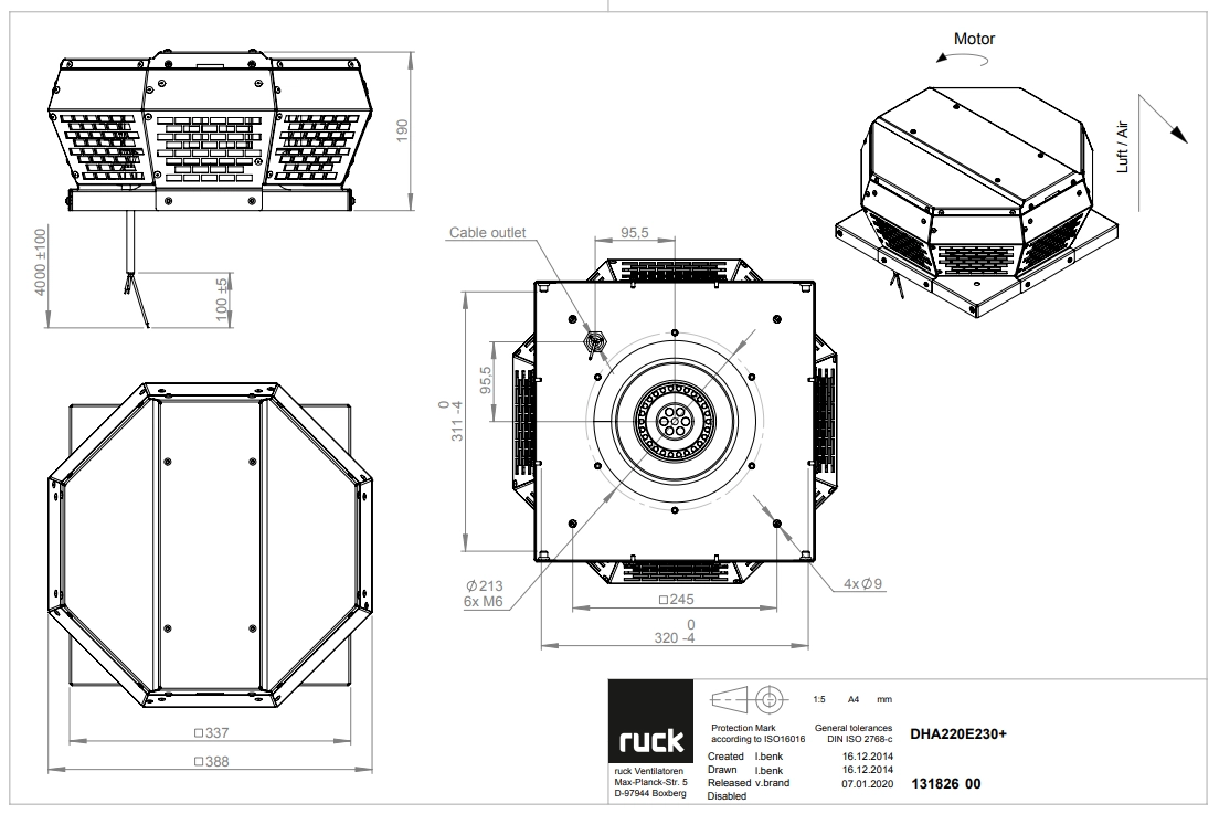 Ruck Dach-Radialventilator DHA 220 E2 30