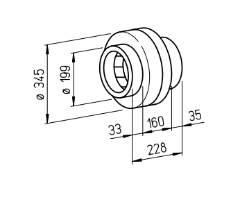 Helios Radial-Rohrventilator RR 200 B, 230V einstufig (Metallgehäuse) HE/RR/200/B