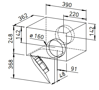 Helios Radial-Rohrventilator SVS EC 160 B SlimVent EC