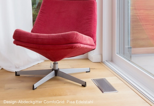 Zehnder Design-Gitter CLF, Pisa, Edelstahl, 350 x 130 mm