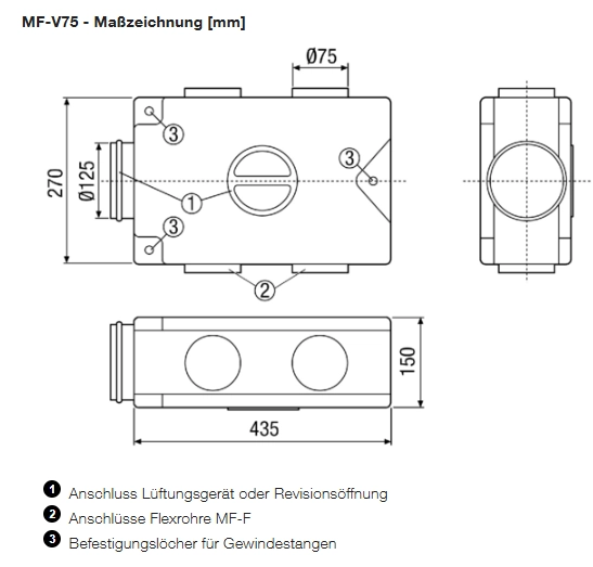 Maico Luftverteiler aus Kunststoff, 4-fach MF-V75