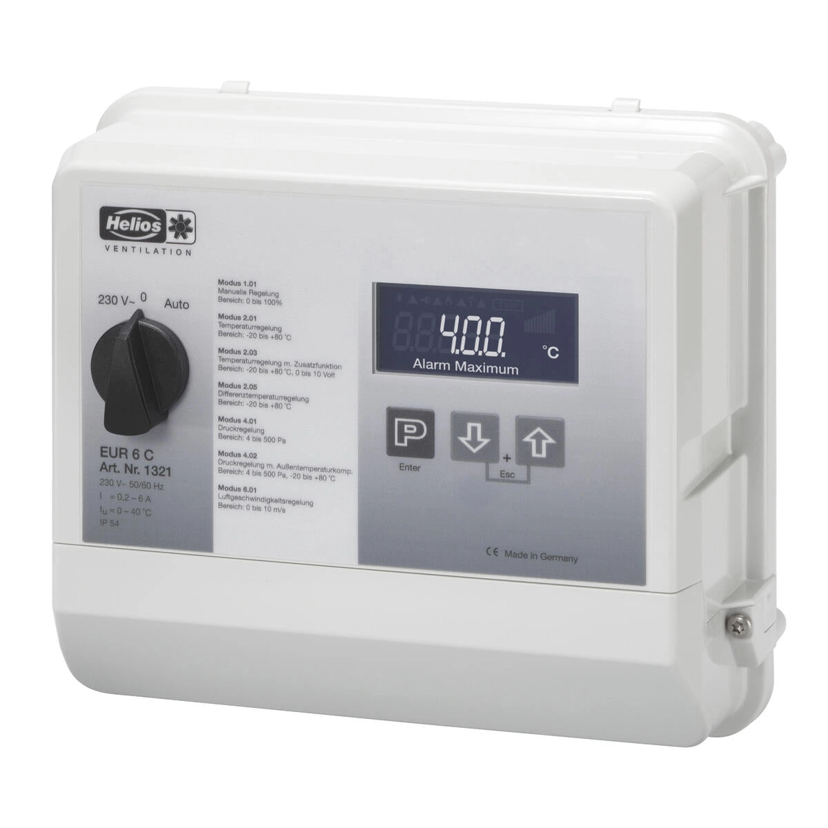 Helios EUR 6 C, Elektron. Universal-Regelgerät zur stufenl. Drehzahl-Regelung HE/EUR/6/C
