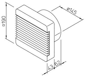 Helios HVR 150/2 E, HELIOVENT UP-Ventilator mit elektrischer Verschlußklappe HE/HVR/150/2/E
