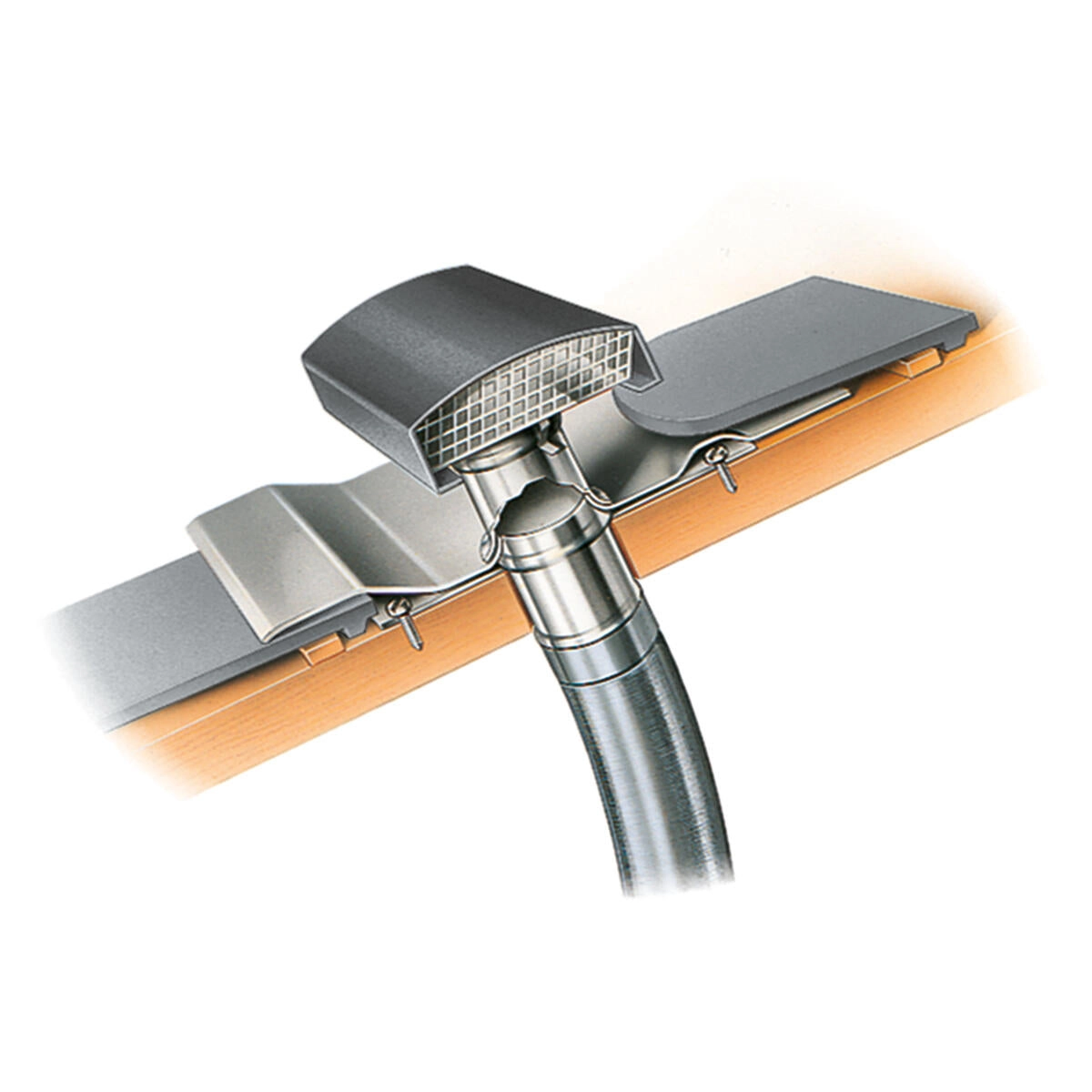 Helios DDF 160 G, Dachdurchführung für Rohrdurchmesser 160 mm Dachhaube schiefergrau lackiert HE/DDF/160/G