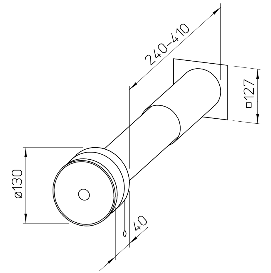 Helios ZLE 100, Zuluft-Element weiß Typ 400 HE/ZLE/100