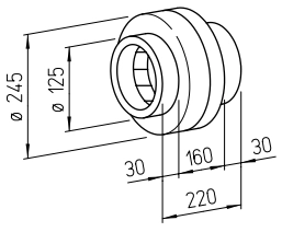 Helios Radial-Rohrventilator RRK 125, 230V einstufig (Kunststoffgehäuse) HE/RRK/125