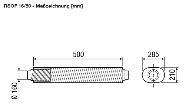 Maico Flacher Ovalrohrschalldämpfer RSOF 16/50