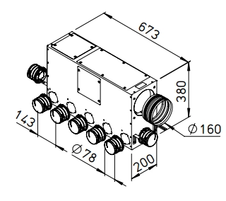 Helios FlexPipe Multi-Verteilerkasten FRS-MVK 5+2-75/160H